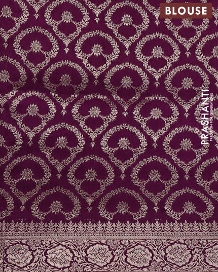 Dola silk saree wine shade with plain body and zari woven border