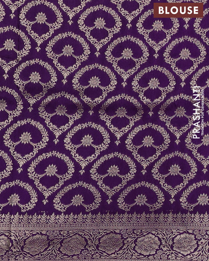 Dola silk saree purple with plain body and zari woven border