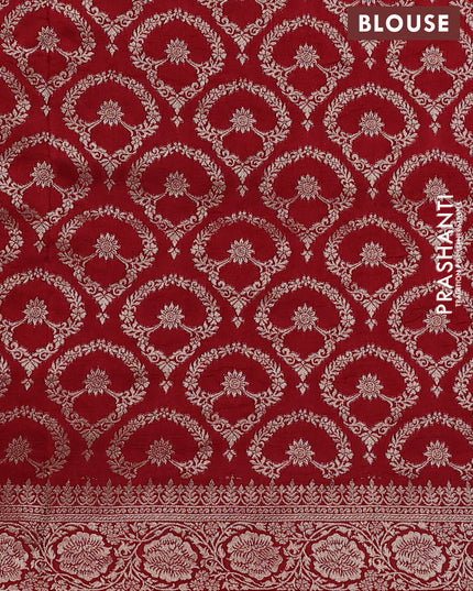 Dola silk saree red with plain body and zari woven border