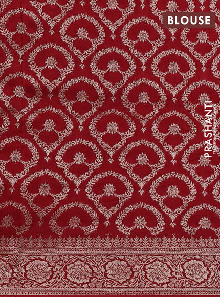 Dola silk saree red with plain body and zari woven border