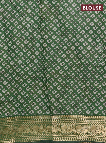 Semi maheshwari cotton saree wine shade and green with allover prints and zari woven border