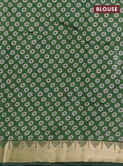 Semi maheshwari cotton saree mustard yellow and green with allover patola prints and zari woven border
