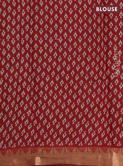 Semi maheshwari cotton saree navy blue and maroon with allover floral prints and zari woven border
