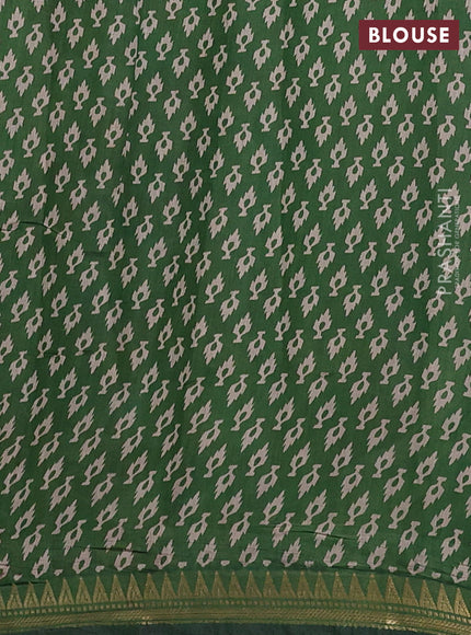 Semi maheshwari cotton saree maroon and green with allover kalamkari prints and zari woven border