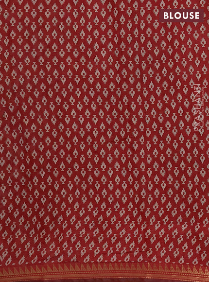 Semi maheshwari cotton saree navy blue and maroon with allover kalamkari prints and zari woven border