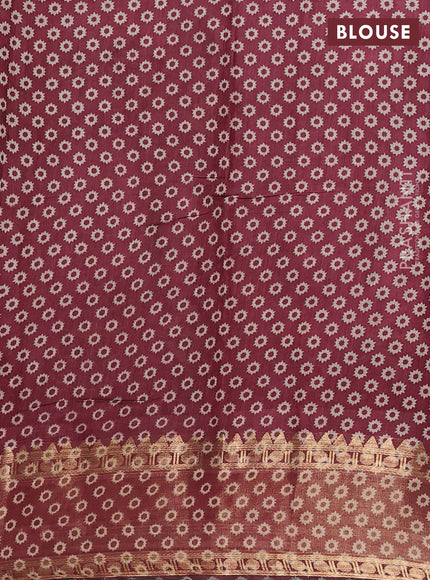 Semi maheshwari cotton saree green and maroon with allover ikat prints and rettapet zari woven border