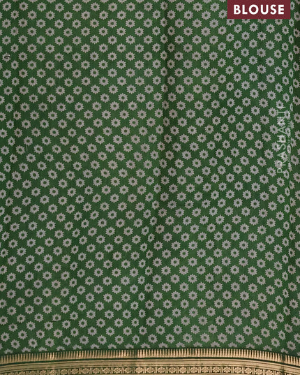 Semi maheshwari cotton saree navy blue and green with allover paisley butta prints and zari woven border