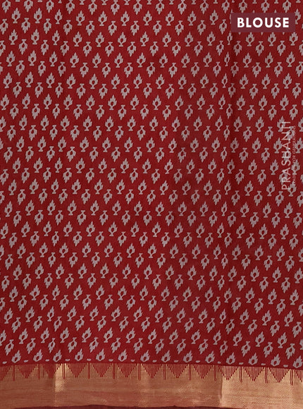 Semi maheshwari cotton saree mustard yellow and deep maroon with allover kalamkari prints and zari woven border