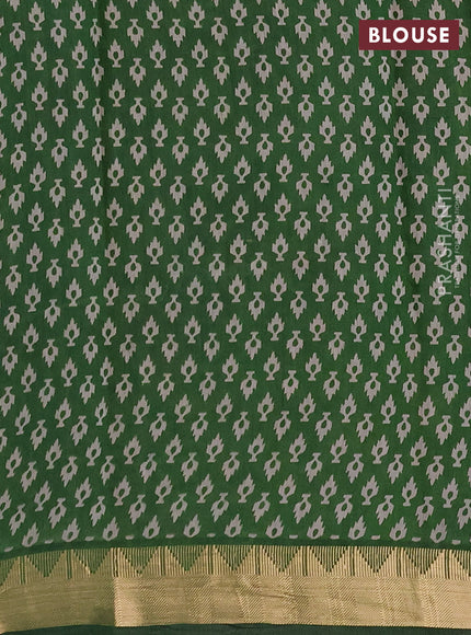 Semi maheshwari cotton saree navy blue and green with allover kalamkari prints and zari woven border
