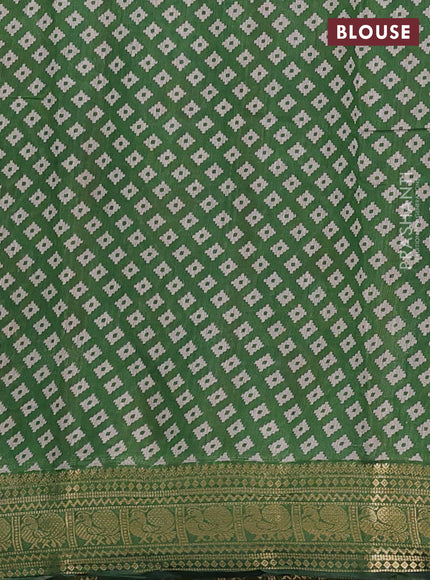 Semi maheshwari cotton saree wine shade and green with allover geomatric prints and zari woven border