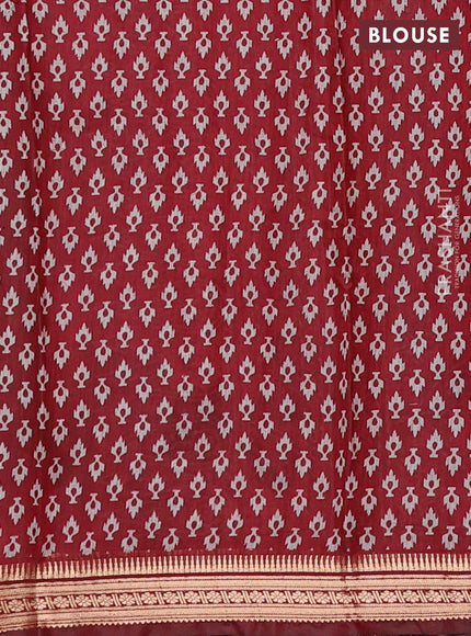 Semi maheshwari cotton saree navy blue and maroon with allover butta prints and zari woven border