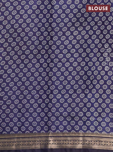 Semi maheshwari cotton saree maroon and navy blue with allover butta prints and zari woven border