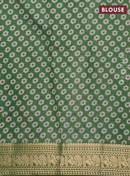 Semi maheshwari cotton saree mustard yellow and green with allover patola prints and zari woven border