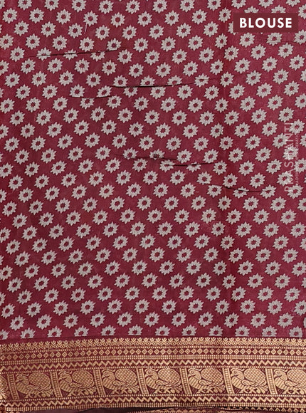 Semi maheshwari cotton saree green and maroon with allover patola prints and zari woven border