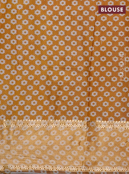 Semi maheshwari cotton saree maroon and mustard yellow with allover ikat prints and zari woven border