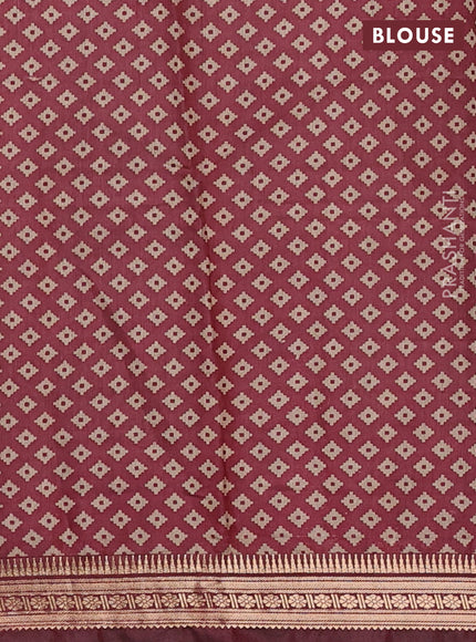 Semi maheshwari cotton saree mustard yellow and maroon with allover zigzag prints and zari woven border