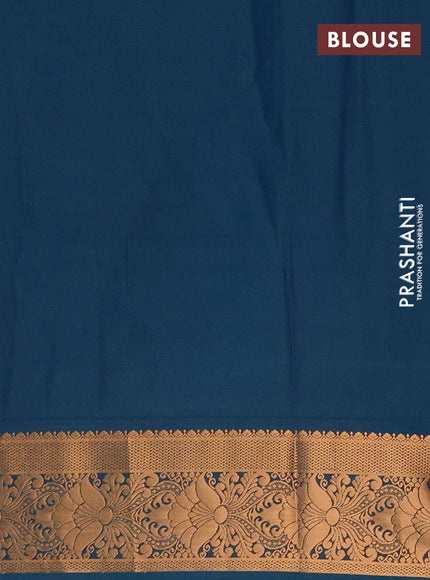 Semi soft silk saree lavender and teal blue with allover zari woven muniya buttas and zari woven border