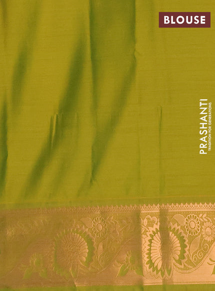 Semi soft silk saree pastel green and light green with allover silver & gold zari weaves & buttas and zari woven border