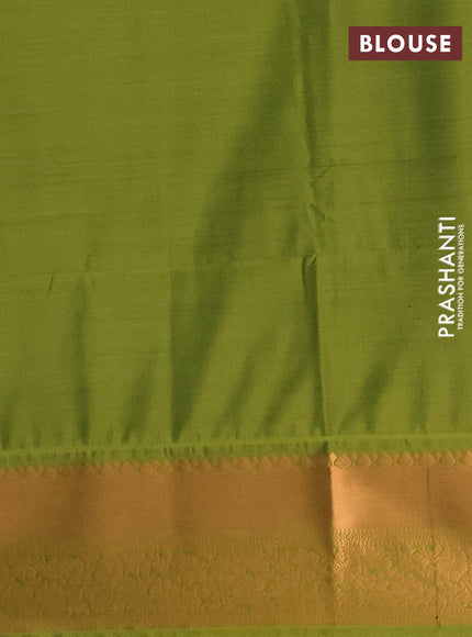 Semi soft silk saree peacock blue and green with allover zari weaves & buttas and rich zari woven border