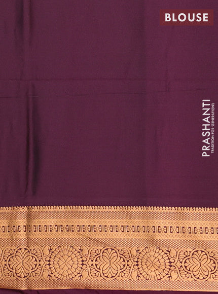 Semi soft silk saree grey and deep wine with zari woven buttas and zari woven border