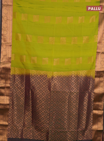 Semi soft silk saree light green and bottle green with zari woven buttas and zari woven border