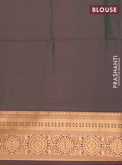 Semi soft silk saree light green and bottle green with zari woven buttas and zari woven border