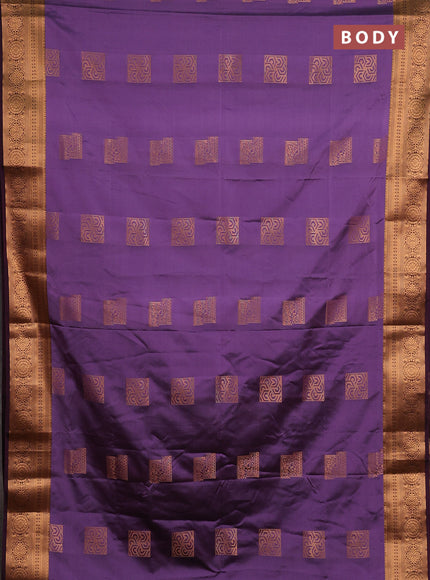 Semi soft silk saree lavender and wine shade with zari woven buttas and zari woven border