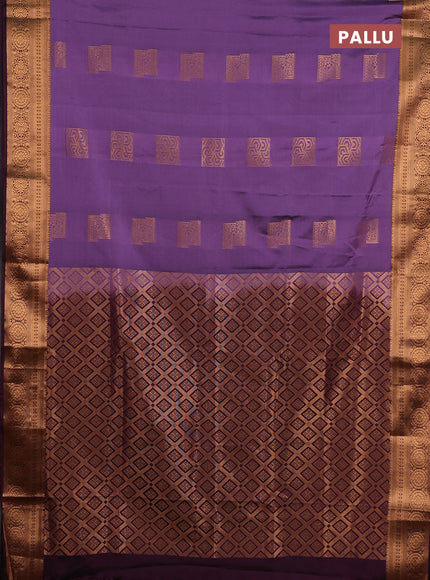 Semi soft silk saree lavender and wine shade with zari woven buttas and zari woven border