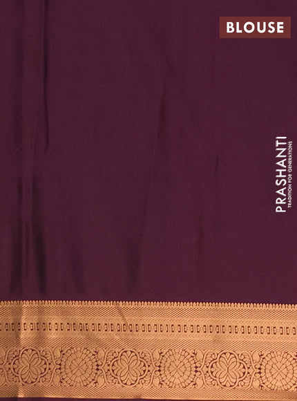 Semi soft silk saree elaichi green and wine shade with zari woven buttas and zari woven border