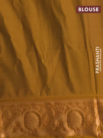 Semi soft silk saree mauve pink and dark mustard with zari woven buttas and zari woven border