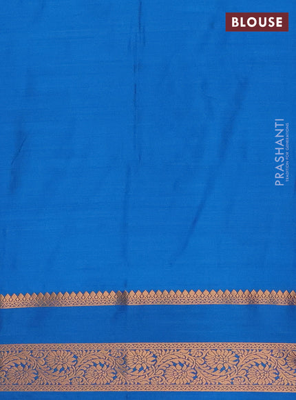 Semi soft silk saree purple and cs blue with allover zari woven buttas and rettapet zari woven border