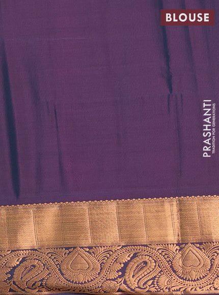Semi soft silk saree teal green with allover silver & gold zari weaves & buttas and zari woven border