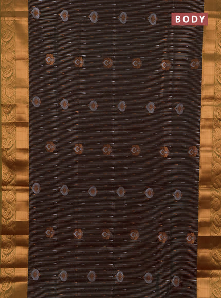 Semi soft silk saree dual shade of deep maroon and light green shade with allover silver & gold zari weaves & buttas and zari woven border