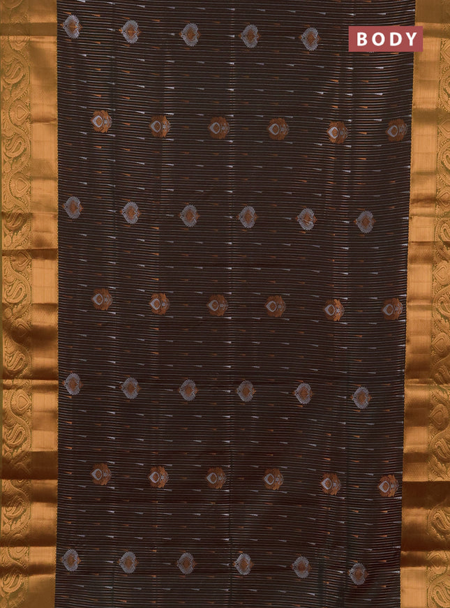 Semi soft silk saree dual shade of deep maroon and light green shade with allover silver & gold zari weaves & buttas and zari woven border