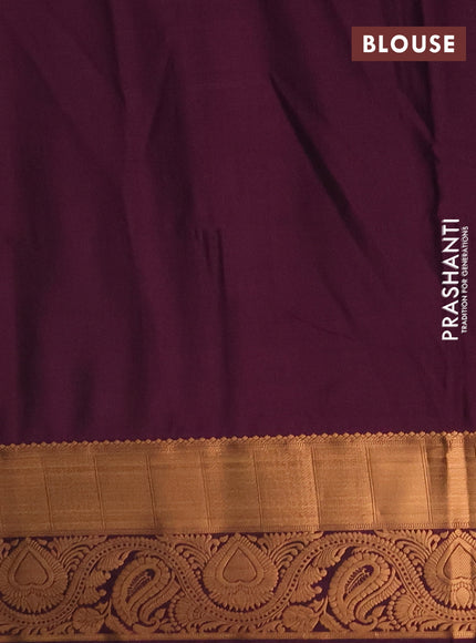 Semi soft silk saree pista green and wine shade with allover silver & gold zari weaves & buttas and zari woven border