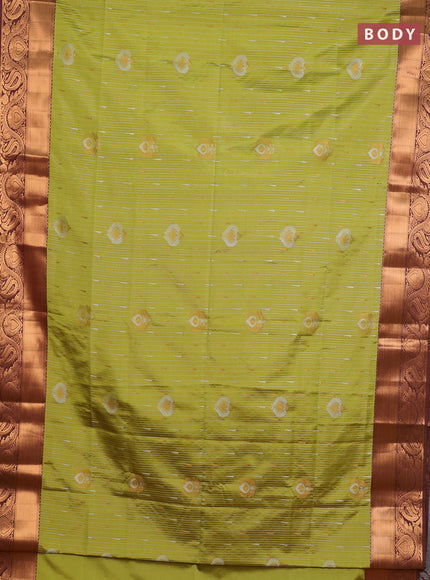 Semi soft silk saree green shade and dual shade of wine with allover silver & gold zari weaves & buttas and zari woven border