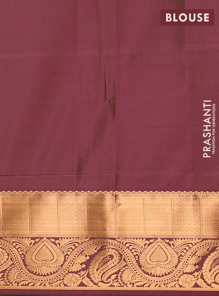 Semi soft silk saree green shade and dual shade of wine with allover silver & gold zari weaves & buttas and zari woven border