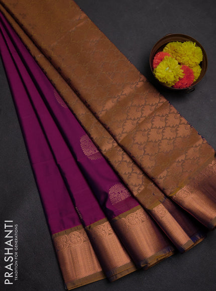 Semi soft silk saree magenta pink and dual shade of mustard yellow with zari woven buttas and zari woven border
