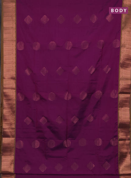 Semi soft silk saree magenta pink and dual shade of mustard yellow with zari woven buttas and zari woven border