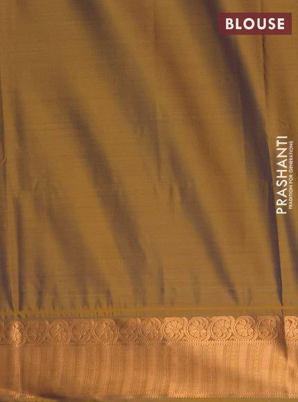 Semi soft silk saree magenta pink and dual shade of mustard yellow with zari woven buttas and zari woven border