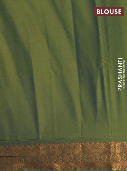 Semi soft silk saree magenta pink and green with zari woven buttas and zari woven border