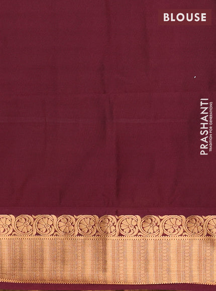 Semi soft silk saree rust shade and maroon shade with zari woven buttas and zari woven border