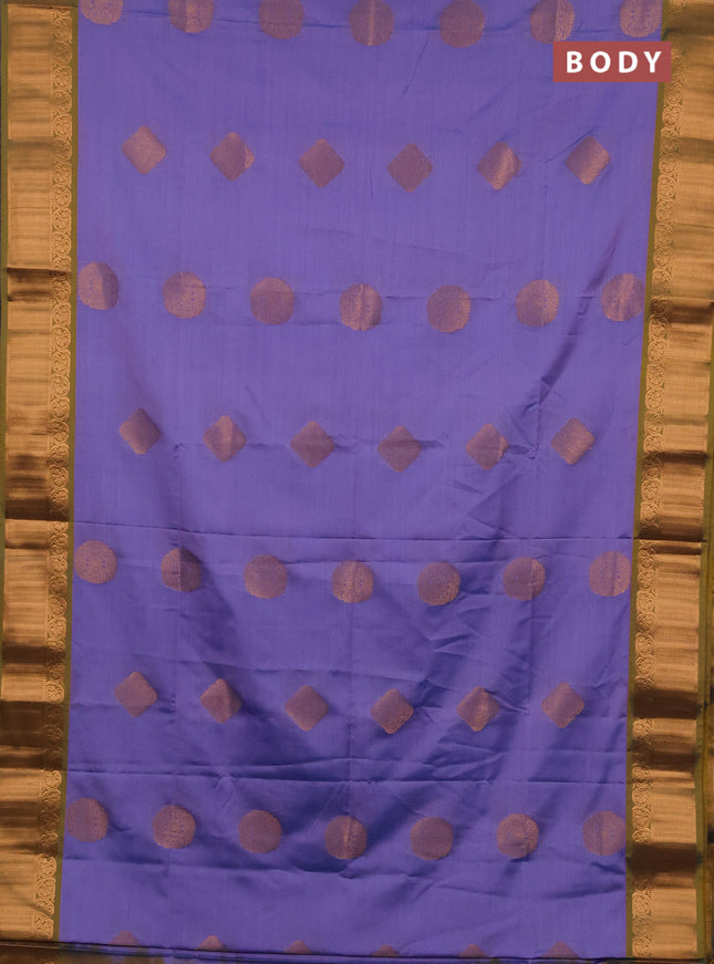 Semi soft silk saree violet and dual shade of mustard yellow with zari woven buttas and zari woven border