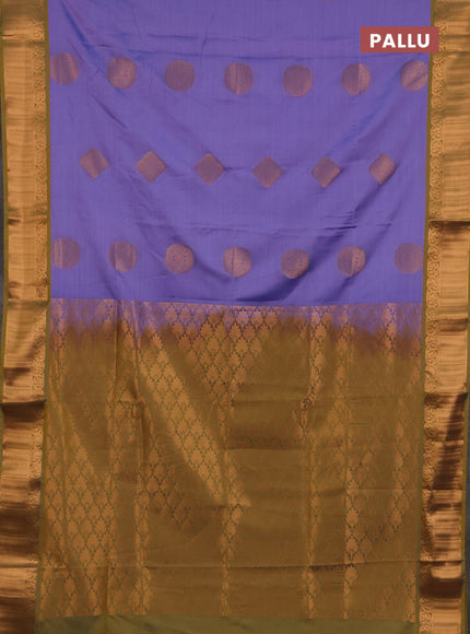 Semi soft silk saree violet and dual shade of mustard yellow with zari woven buttas and zari woven border