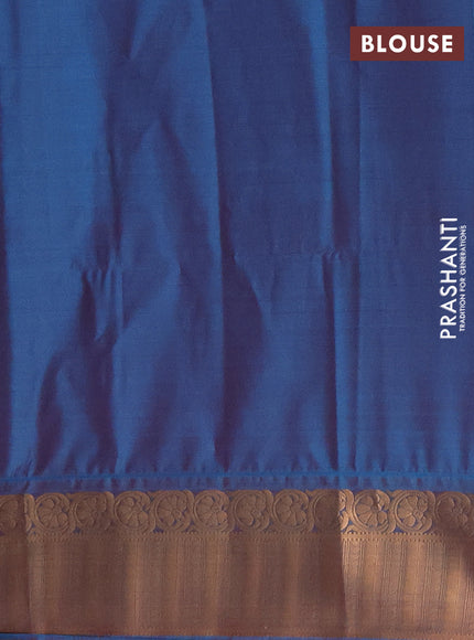 Semi soft silk saree pink and cs blue with zari woven buttas and zari woven border