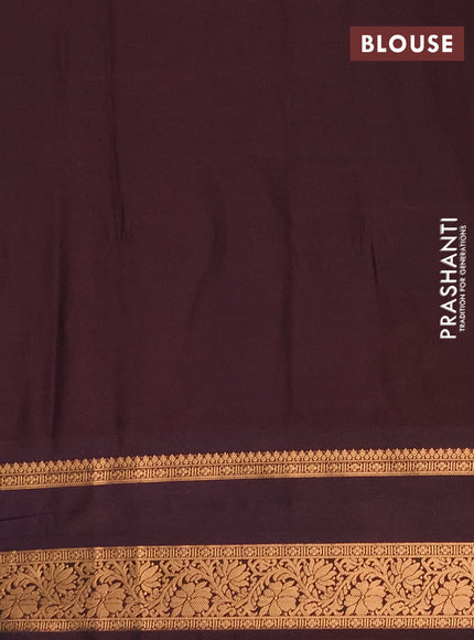 Semi soft silk saree pastel purple and coffee brown with allover zari woven buttas and rettapet zari woven border