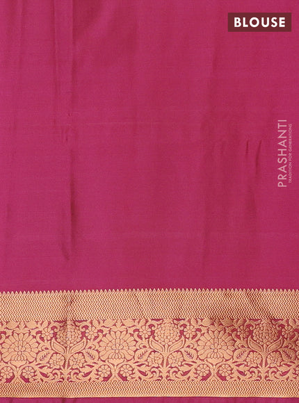Semi soft silk saree mild pista green and pink shade with allover zari woven muniya buttas and zari woven border