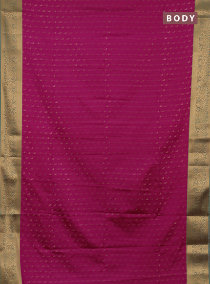 Semi soft silk saree pink and teal green with allover zari woven muniya buttas and zari woven border