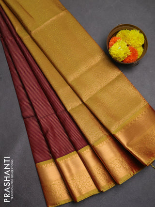 Semi soft silk saree maroon and dual shade of greenish maroon with allover zari weaves & buttas and rich zari woven border