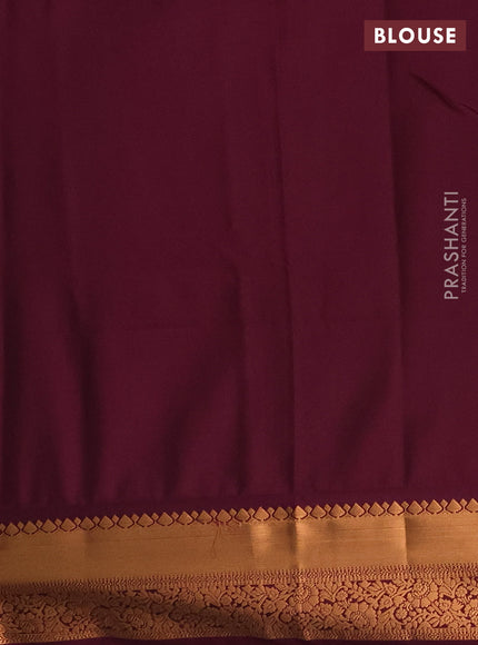 Semi soft silk saree dual shade of grey and wine shade with allover zari weaves & buttas and rich zari woven border